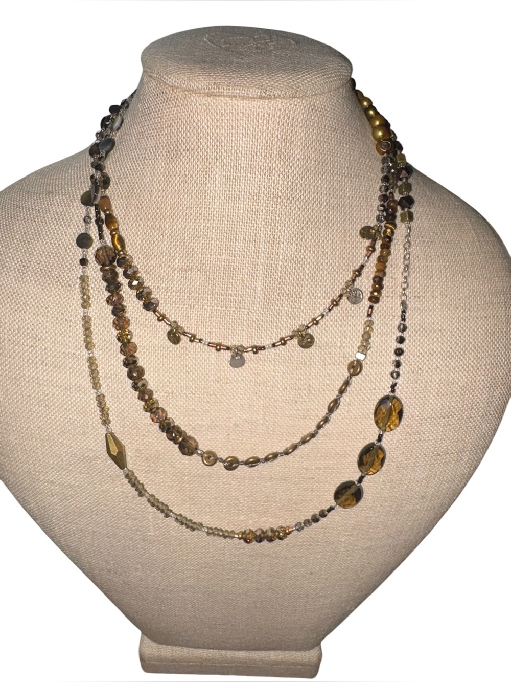 Silpada 925 Layered Beaded Necklace Hoop Earrings Sterling Set CC